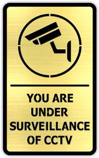 ImpactMedia Polypropylene Luxury Gold Security Sign, Premium Anti-Theft CCTV Warning Board for Home & Office Name Plate