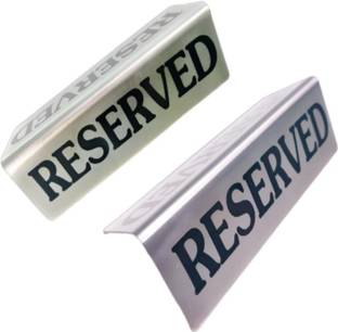 90 Degree Stainless Steel Waterproof Reserved Table Sign Display, Stand Board Tag for Restaurant, 2pc Name Plate