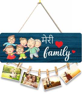SHIV COLLECTION Wooden My Family Beautiful Wooden Wall Hanging For Home Name Plate