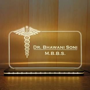 BeamCarft Polypropylene Doctor Table Desk Name Plate for Home Office Table Top Name Plate
