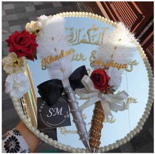 Qubool hai Glass Nikah Name Plate with nikah wedding pen Name Plate