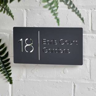 Mystica Glass Door Name Plate for Home Office Outdoor Entrance Name Plate