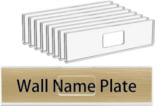 Parikshit Sublimation Plastic Acrylic Wall Name Plate Holder Horizontal with Double Sided Tape set of 8 Pcs Name Plate