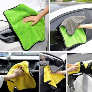 RSji Wash Towels for Car Double Layer SuperThick Cleaning & Drying Scrub Pad40x1.38 Scrub Sponge