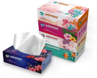 Oxi Fresh Tissue Box 2 Ply 875 Sheets | 85 Pulls Pack of 5 | Facial Tissue | Car Tissue Multicolor Paper Napkins