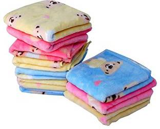 Gladsome Soft Baby face towels or napkins size 10 x 10 inch (Pack of 12) Multicolor Cloth Napkins
