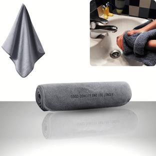 YELONA 1 Pcs Microfiber Cloth/Towel/Napkin for Car Bike Washing & Cleaning - 40x40 cm Grey Cloth Napkins