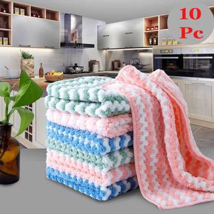 Xy Decor Microfiber Cleaning Dish Napkin Kitchen Rag 10 x10" Multicolor Napkins Multicolor Cloth Napkins