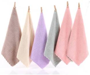 Xy Decor Microfiber Kitchen Washcloths, Super Absorbent Coral Velvet Dishtowels 10x10" Multicolor Cloth Napkins