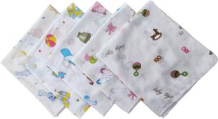 Trance Home Linen 100% cotton malmal Baby Handkerchief| Nursery Prints Napkins Nursery Prints Cloth Napkins