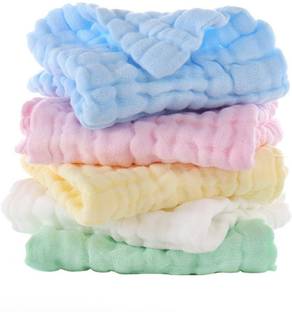 SYGA BABY NAPKIN Six-Layer Gauze 30 * 30 Plain Color Square Scarf Five Baby Multicolor Cloth Napkins