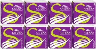 KRESSA 2 Ply Paper Napkins | Premium Napkins Pack Of 8 Total 400 Pulls White Paper Napkins