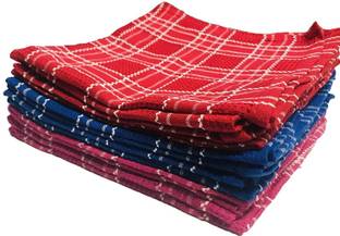 AkiN Premium Kitchen Cloth & Home Multipurpose Cloth | Kitchen Napkin | Cleaning Cloth | Chapati Packing Cloth |18 x 18 inch Guaranted | 100% Cotton (Multi-Color, 6) Multicolor Cloth Napkins