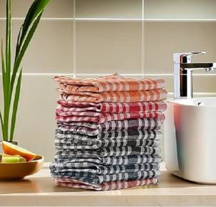 Qnjl Cotton Kitchen Cloth/Napkins Fridge, Table, Kitchen Platform Cleaning Multicolor Cloth Napkins