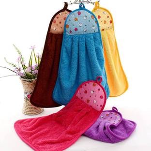 Outlay Home Hanging Towel/ Ring Towel 400 GSM Multicolor Cloth Napkins (4 Sheets) Multicolor Cloth Napkins