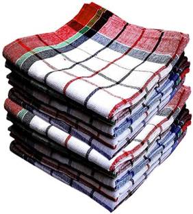 AkiN Multipurpose Cotton 120 GSM Checked Kitchen Napkin ( 18X18 Inch) (Pack of 12) Multicolor Cloth Napkins