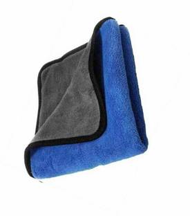 SNAN Microfiber Vehicle Washing Cloth 600GSM PACK OF 1 BLUE AND GREY Cloth Napkins