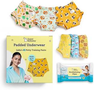 Superbottoms Pack of 6 Padded Underwear and 40 XtraHydrating Wipes