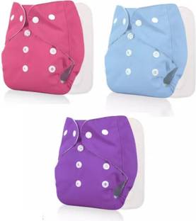 Smile Shake Cloth Diapers for Baby | Reusable Washable Pack of 3 Cloth Diaper+3 Inserts Pads