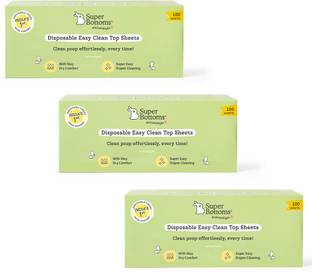Superbottoms Disposable Easy Clean Top Sheets |Diaper Liners |Hypoallergenic |Pack of 100 * 3