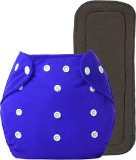 Hokista Reusable Cloth Diaper with Black Insert Pad for babies (0 to 36 months) (BLUE)