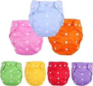 AEREX Reusable Baby 7 Cloth Diapers For 0 to 3 Years Without Insert Pads