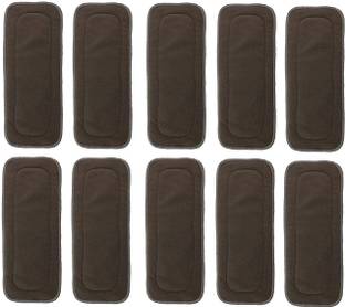 Hokista Reusable Baby Cloth Diaper Wet free Inserts Washable Black Nappy (Pack of 10)