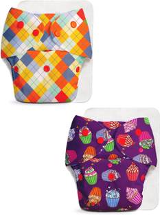 Superbottoms Pack of 2 BASIC Reusable Cloth Diapers for Babies | Adjustable & Washable |3M-3Y