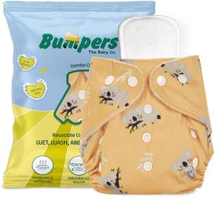 Bumpers Premium Reusable Cloth Diaper with Insert|Leak-Proof & Washable, 3M-3Y (Beige)