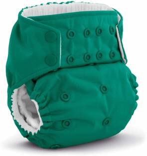 ocean count Reusable Cloth Diaper with Adjustable Snaps & White Insert – Green (0-3 Years)