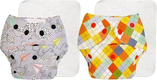 Superbottoms Pack of 2 BASIC Reusable Cloth Diapers | Adjustable, Washable |3M-3Y