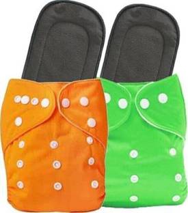 Neelmani Mitransh Traders Reusable Pocket Cloth Diapers With Microfiber Inserts Pack of 2 (Multicolor)