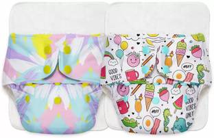 Superbottoms 2 BASIC 100% Organic Cloth Diapers 2 with Quick Dry pads | 3m-3yrs - Assorted
