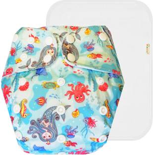 Dumbledo 1 Blue Cloth Diaper With White Insert | Free size for 3 Month to 3 Year