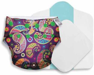 Superbottoms Freesize UNO - Washable Baby Nappy/ Cloth Diaper + 1 Organic Cotton Dry Feel pad +1 Booster Pad (Utsav)