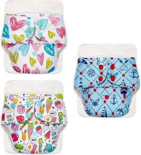 Superbottoms Pack of 3 BASIC Reusable Cloth Diapers | Adjustable, Washable |3M-3Y