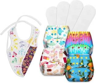 Superbottoms Baby Combo - PACK OF 4 Freesize cloth Diaper WITHOUT inserts/soakers Assorted