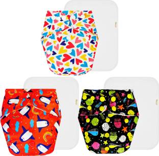 Dumbledo Reusable Eco-Friendly Dry Feel 3 Cloth Diaper With White Pad