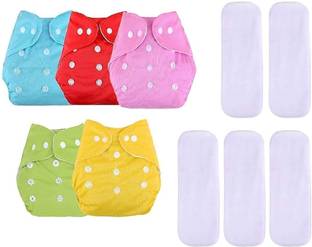 vsol Washable & Waterproof Nappy With Insert 5+5 Adjustable For Age 0 - 36 Months.
