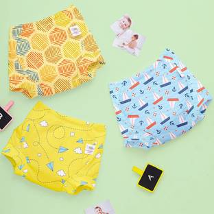 Superbottoms Padded Underwear for Potty Training & Mess-Free Diaper-Free time (1-2y, 3pcs)