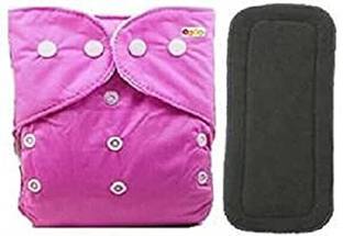 vsol Baby Cloth Diaper High Absorbing Washable Liners (Black) (1 Diaper + 1 Insert)