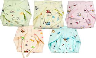 MEGNAM New Born Washable Reusable Hosiery Cotton Diapers Double Layer Padded Nappy