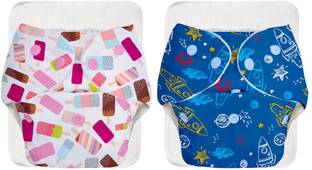 Superbottoms BASIC 2 Cloth Diapers Washable & Reusable for 3M-3Y (2 Shells + 2 Inserts)