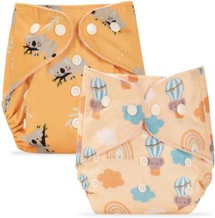 Bumpers Reusable & Washable Organic Cloth Diaper for babies Combo, Beige+Light Pink