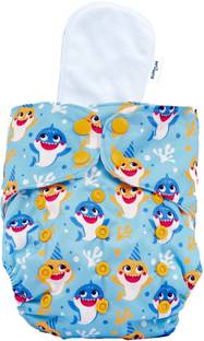 BUMTUM Ultrahygiene Baby shark Extra Soft Reusable Cloth Diaper for Babies 0 to 3 Yrs