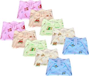 Little Boo New born Baby Cotton Cloth Langot/nappy Washable and Reusable Pack of 10
