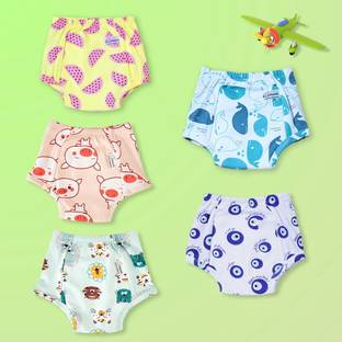 SNUGKINS Babies' Reusable Cloth Diapers Potty Training Pants Pack Of 5 (Size-3, 3-4years)