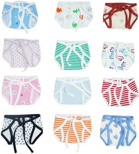 adore stuff Baby Washable Nappy/Langot (Hosiery Cotton Nappy) (0-3 Months)(Set of 12)