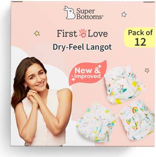 Superbottoms First Love Premium Muslin DryFeel Langot for Newborn Baby|0 - 9M|up to 5kg|12pcs