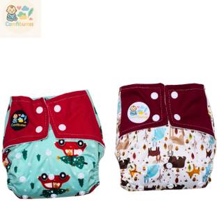 Comfibumss Combo of 2 Reusable Cloth Diaper with 4-Layer Absorbent Insert-ab